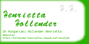 henrietta hollender business card